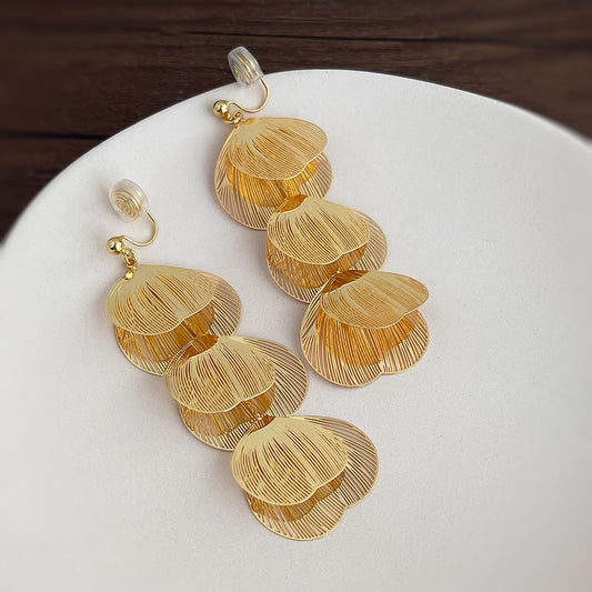 Clip on earrings - golden/silver leaves