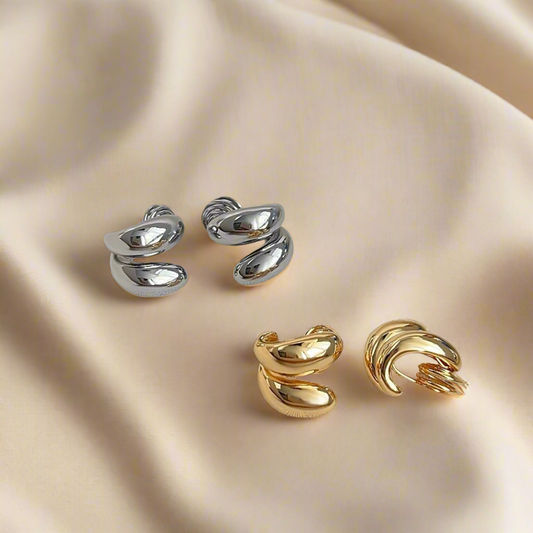 Clip on earrings - small golden/silver rings