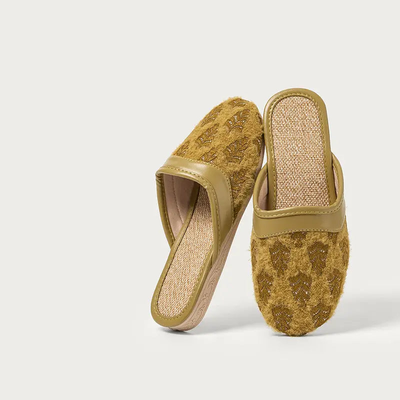 Yorgou linen home slipper with arch support WEEKO